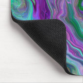 パープル、グリーン、ブルーの流体アート抽象芸術 マウスパッド (コーナー)