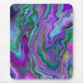 パープル、グリーン、ブルーの流体アート抽象芸術 マウスパッド (正面)