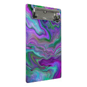 パープル、グリーン、ブルーの流体アート抽象芸術 ミニクリップボード (アングル)