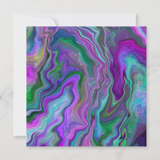 パープル、グリーン、ブルーの流体アート (正面)