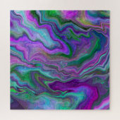 パープル、グリーン、ブルーの流体アート ジグソーパズル (横)