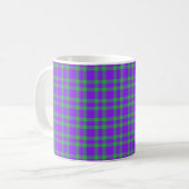 パープル グリーン プラッド模様 コーヒーマグカップ (正面左)