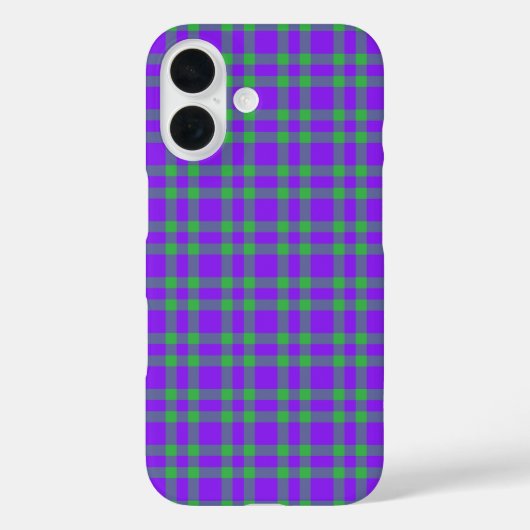 パープル グリーン プラッド模様 Case-Mate iPhoneケース (裏面)