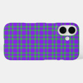 パープル グリーン プラッド模様 Case-Mate iPhoneケース (裏面 (横))