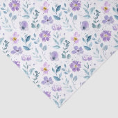 パープル グリーン 水彩の野の花 薄葉紙 (詳細)