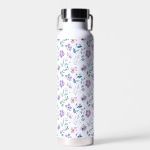 パープル グリーン 水彩 野の花