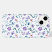パープル グリーン 水彩 野の花 Case-Mate iPhoneケース (裏面 (横))