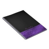パープル&グレイモダンムシークインシエレガントック ノートブック (右側)