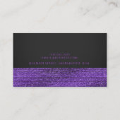 パープル&グレイモダンムシークインシエレガントック 名刺 (裏面)