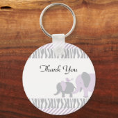 パープル&グレーエレファントキーチェーン キーホルダー (正面)