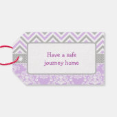 パープル&グレーシェブロンバレリーナサンキューギフトラベル ギフトタグ (裏面横)