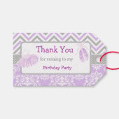 パープル&グレーシェブロンバレリーナサンキューギフトラベル ギフトタグ (正面(横))