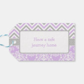 パープル&グレーシェブロンバレリーナサンキューギフトラベル ギフトタグ (裏面横)