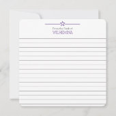 パープル&グレーテキサス州フラッグフラットカード (裏面)