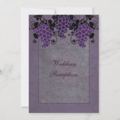 パープル グレープス ヴィンテージ ウェディング レセプション 招待状 (裏面)