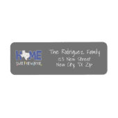 パープル&グレーホームスイートニューホーム – テキサス州 ラベル (正面)