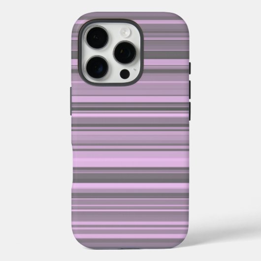 パープル グレー ストライプ Case-Mate iPhoneケース (裏面)