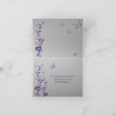 パープル グレー バタフライ フラワーフォト サンクスカード サンキューカード (内部)