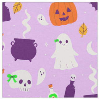 パープル コケット ハロウィン かわいい リボン ドクロ ゴースト ファブリック