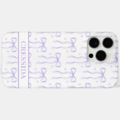パープル コケット リボン モノグラム Case-Mate iPhoneケース (裏面 (横))