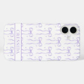 パープル コケット リボン モノグラム Case-Mate iPhoneケース (裏面 (横))
