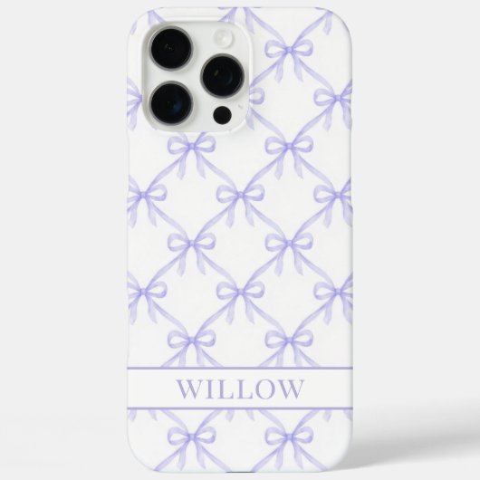 パープル コケット 水彩 リボン Case-Mate iPhoneケース (裏面)