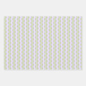 パープル コテージ ローズ、タータン ストライプセット ラッピングペーパーシート (正面)