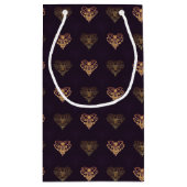 パープル&ゴールデン装飾ハートパターン抱き枕 スモールペーパーバッグ (裏面)