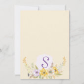 パープル ゴールデン フローラル ウォーターカラー 婚約パーティー 招待状 (裏面)