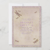 パープル＆ゴールドのトンボの招待状 トンボの招待状 招待状 (正面)