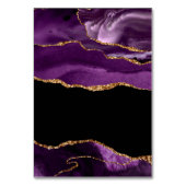 パープル＆ゴールドの結婚式テーブルカード テーブルナンバー (裏面)