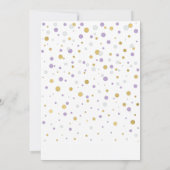 パープル＆ゴールドの風船 | オー ベイビー ガール ベビーシャワー 招待状 (裏面)