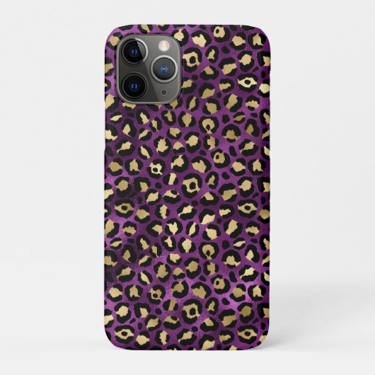 パープル&ゴールドレオパードシリーズデザイン1 Case-Mate iPhoneケース (裏)