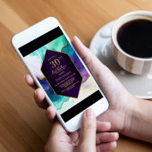 パープル ゴールド アゲート 30歳の誕生日パーティー 招待状