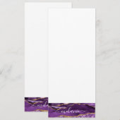 パープル ゴールド グリッター メニュー カスタム ネーム テキスト付き (正面/裏面)