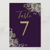 パープル+ゴールド ゴシック 結婚式 テーブルナンバー (裏面)