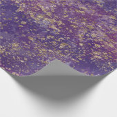 パープル＆ゴールド スプラッター グラム モダン ラッピングペーパー (角)
