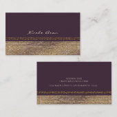 パープル ゴールド チック スパーキング グラム エレガント カスタム 名刺 (正面/裏面)