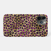 パープル+ゴールド+ヒョウ柄シリーズデザイン4 Case-Mate iPhoneケース (裏面(横))
