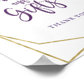 パープル ゴールド フラワー カード＆ギフト サイン (角)