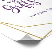 パープル ゴールド フローラル カード＆ギフト サイン (角)