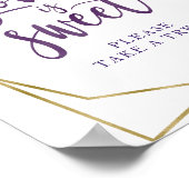 パープル ゴールド フローラル ラブ イズ スウィート サイン (角)