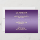 パープル ゴールド ブラック フローラル スワール 受付のみ 招待状 (裏面)