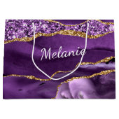 パープル ゴールド マーブル オーダーメイド 名前 ギフトバッグ (正面)