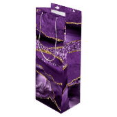 パープル ゴールド マーブル カスタム あなたの名前 ワイン ギフト バッグ ワインギフトバッグ (正面アングル)