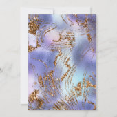 パープル ゴールド マーブル モダン 招待状 (裏面)