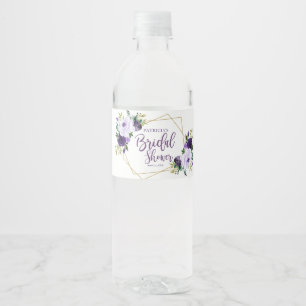 パープル ゴールド 水彩 花嫁 ペットボトルラベル