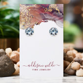 パープル ゴールド 液体 水彩インク 宝飾品 ディスプレイ 名刺