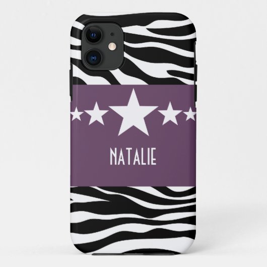 パープル・サッシー・スター・ゼブラBT iPhone 5ケース Case-Mate iPhoneケース (裏面)