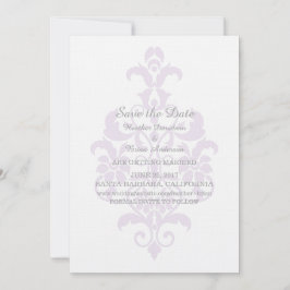 パープル サブル ダマスク セーブ・ザ・デート インビテーション